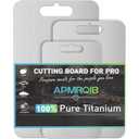 APMRQIB Titanium Cutting Board Set of 3,100% Pure Titanium Cutting Boards for Kitchen, Double Sided Non Toxic Cutting Board, Ideal Charcuterie & Chopping for Meat, Hygiene Durable Dishwasher