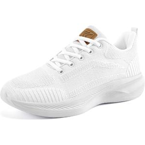 Larwen Womens Casual Walking Shoes: Comfortable Knit & Slip-Resistant for Daily Wear - Breathable & Lightweight for All-Day Relief - Age 25-50 (White, 40)
