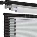 No Drill No Tools Cellular Shades for Windows, Top Down Bottom Up Honeycomb Blinds, Blackout Cordless Window Blinds for Indoor Windows, Easy to Install,Blackout, White