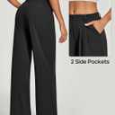 Heathyoga Wide Leg Stretchy Work Pants Women Pull on Dress Pants High Waisted Business Casual Trousers Slacks for Women (Black, XL)
