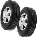 SEUNMUK 2 Pack 10" x 2'' Solid Rubber Hand Truck Wheel, 5/8 Inch Axle Heavy Duty Rubber Replacement Tires, Replacement Tire for Hand Truck, Garden Cart, 330 lb Load Capacity