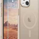 SUPFINE Magnetic for iPhone 15 Plus Case & iPhone 14 Plus Case(Compatible with MagSafe)(Military Grade Drop Protection) Translucent Shockproof Phone Cover,Desert Gold