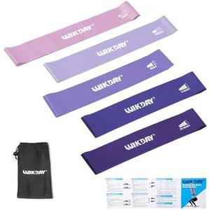 WIKDAY Resistance Bands for Working Out Exercise Loop Bands Workout Bands Set for Men Women Body Stretching, Crossfit Training, Home Workout, Physical Therapy, Booty Legs, Purple, Set of 4