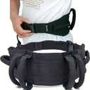 Gait Belt Walking Transfer Belt with 6 Plastic Padded Caregiver Handles and Quick Release Buckle for Patient,Elderly Physical Therapy (Black)