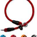 Reflective Slip Collar, Dog Choker Collar, Nylon Dog Training Collar with Slidable Stopper No Pull Dog Collars Martingale Collars for Small Medium Large Dogs, Red, S