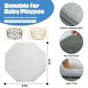 HOMBYS Memory Foam Baby Play Mat Extra Thick for Playpen, 61x61 Portable Octagon Playpen Mat for Kids, Toddler Crawling & Play, Super Soft Velvet with Non-Slip Backing Baby Playpen Mat(Light Grey)