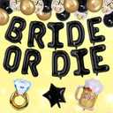 Bride Or Die Bachelorette Party Decorations Bridal Shower Decorations Bachelor Party Decorations For Men Bachelorette Party Supplies Black Gold Bachelorette Decorations For Party Bride To Be Balloons