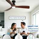 Depuley Ceiling Fans with Lights: 52-inch Smart Fan Flush Mount, Walnut