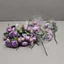 Yunsailing 8 Pack Artificial Peony Flowers Faux Silk Hydrangea Bouquet Wedding Home Table Decor Reusable Bouquet of Rose Flower for Birthday Wedding(Purple)