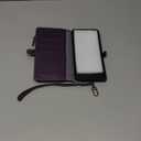 Defencase for Galaxy S25 Case Wallet with RFID Blocking Card Holder for Women, Elegant PU Leather Magnetic Snap Flip Wristlet Strap Zipper Wallet Phone Cases for Samsung Galaxy S25 5G 6.2", Purple