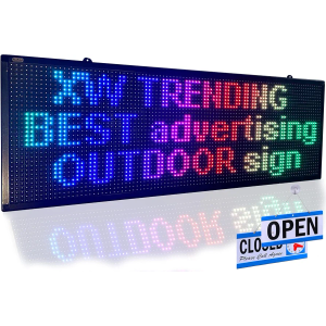 LED sign, scrolling sign 40" x 14", WiFi perfect tool for advertising, color message board programmable for indoor and outdoor use