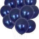 100 Pack Navy Blue Balloons 12 Inch Chrome Round Helium Pearl Dark Blue Balloons for Wedding Birthday Christmas Party Decoration (Navy Blue)