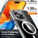 TORRAS Shockproof for iPhone 15 Pro Max Case Clear [Military-Grade Drop][Compatible with MagSafe][Yellowing Resistant] Hard PC Back, White Bumper Phone Case iPhone 15 Pro Max, Clear