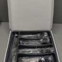 21-Piece Modern Black Silverware Set with Organizer Tray Stainless Steel Eating Utensil Sets Kitchen Knives Forks and Spoons Cutlery Set Heavy Duty Tableware Flatware Sets for 4, Dishwasher Safe (12.8" x 11.3")