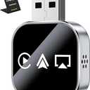 3 in 1 Wireless Carplay Adapter, Car Screen Mirroring Converter, 2026 Upgrade Mirror iOS Phone for iPhone/Airplay/Apple/Android, Bluetooth Auto Link, Wired to Wireless, Plug & Play (for iPhone)