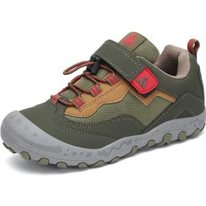 Mishansha Boy's Girl's Hiking Shoes Low Top Sneakers Outdoor Trekking Walking Climbing Running Shoes (4.5 Big Kid, Green)