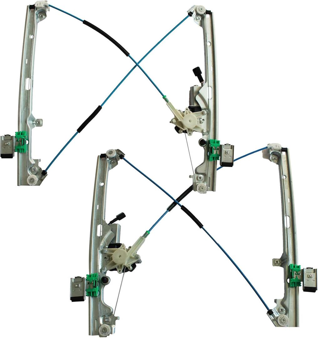 Front Left & Right Power Window Regulator with Motor Assembly Compatible with Silverado/Tahoe/Suburban/Avalanche 1500 2500 3500 00-06 Ca-dillac Escalade 02-06 GM-C Yukon XL/Sierra
