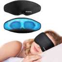 3D Gel Cooling Eye Mask, Weighted Eye mask for Sleeping, 3D Contoured Cup No Pressure Night Blindfold Sleep Mask, Ice Cold Pack Eyes Cold Compress for Puffy Eyes, Dark Circle, Black