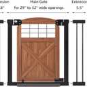 beeNbkks Barn Door Dog Gate, Anti-Kick Pet Gate with Walk Through Door, Modern Farmhouse Puppy Gate, Pressure Mounted Safety Dog Gate for Doorways Stairs House, for 29" to 40" Wide Openings, 30" Tall