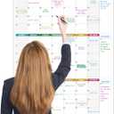 Large Dry Erase Calendar for Wall - Undated 3 Month Wall Calendar, 28" x 40"(Vertical), Dry Erase Calendar for Wall with 8 Stickers - Colorful