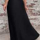 Verdusa Women's Plus Size Drawstring Waist Maxi Skirt A Line Flowy Skirts Basic Casual Outfits (XXL)