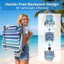 HOPERAN 5-Position Backpack Beach Chair for Adults with Lumbar Support, 2 pack, Blue&white