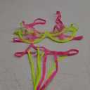 SOLY HUX Women's Sexy Lingerie Set Sheer Mesh Cutout Bra and Panty Underwear Sets (Medium, Neon Yellow Pink)