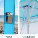 AMMSUN Beach Cabana, 6.5'6.5' Beach Canopy, Easy Set up and Take Down, Cabana Tent with Sand Pockets, Instant Sun Shade with Side Wall, Gradient Blue