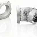 Teruaceei Magnetic Dryer Vent Coupling Kit - Quick Connect/Disconnect, Self-Aligning Airtight Seal, FR ABS V-0 Dryer Vent Connector Kit Easy to Clean, Includes 4" x 2.6ft Duct & Clamps(CV180) (Zinc White)