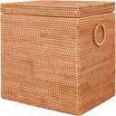 LALASUN Rattan Laundry Hamper With Removable Liner Bag, Rattan Laundry Basket With Handles(16.5" L×13"W×18"H)
