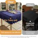 Wish Care Navy Blue Spandex Tablecloths for 34x34 Inch Square Tables, Stretch Fitted Table Clothes with Pleated Ruffle Skirt for 34 Table, Wrinkle Free and Elastic, for Party Kitchen Home Dining