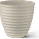 ARBORA 13" Ibiza Polyresin Indoor and Outdoor Planter with Classic Cream Finish - Durable, Weatherproof, Lightweight, Large Plant Pot for Patio, Garden, Deck, Entryway