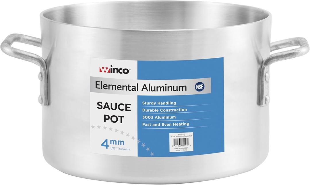 Winware ASSP-40 Sauce Pot, 40 Quart, Aluminum (40 Quarts)