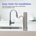Countertop Water Filtration System, 5-Stage Stainless Steel Countertop Filter, 8000 Gallons Water Filter-Reduction of Lead, Chlorine, Heavy Metal Bad Odors (1 Filter Included)