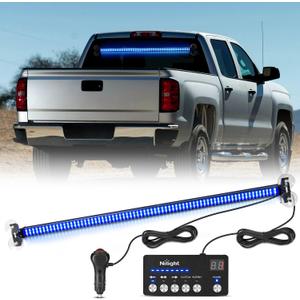 Nilight 144LED Traffic Advisor Strobe Light Bar with Controller Blue Emergency Warning Lights Hazard Interior Front/Rear Windshield Flashing for Cars Plow Trucks Construction Vehicles