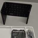 Samsers Foldable Bluetooth Keyboard with Touchpad - Portable Wireless Keyboard with Holder, Rechargeable Full Size Ultra Slim Pocket Folding Keyboards for Android Windows iOS Tablet & Laptop - Black (BT x1)