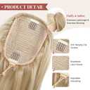 LONAI Ponytail Extension for Women,18 Inch Layered Wavy Pony Tail Hair Extensions, Natural Drawstring Ponytail Synthetic Hairpiece for Daily Wear (Deep Brown with Blonde)