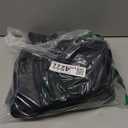 Betusline Women's Double Breasted Short Trench Coat Water-Resistant with Belt, Large (Black)