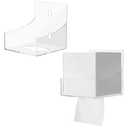 Geelin 1 Pcs Tissue Box Holder Wall Mount Acrylic Dispenses Tissue Box Shelf Gloves Wipes Paper Napkins Organizer Upward or Downward for Kitchen Bathroom Office Rv (Clear)