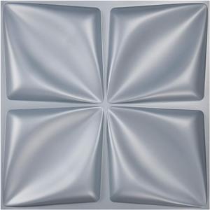 Art3d Matt Grey Silver 3D Wall Panel PVC Flower Design Cover 3 Sq Meter, for Interior Wall Decor in Living Room,Bedroom,Lobby,Office,Shopping Mall (Gray)