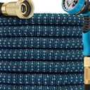 100 ft Expandable Garden Hose with 10 Patterns Nozzle,Kink-free, Flexible Expanding Water Hoses with 3/4" Solid Fittings and 4-Layer Latex Core - Garden Hoses