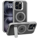 kenke for iPhone 16 Pro Max Case, Compatible with MagSafe Military-Grade Protection Shockproof, Magnetic Phone Bumper Case Translucent Matte - Shape Adjustable Kickstand (Gray)