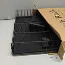 SNTD Dish Drying Rack - Small Dish Rack for Kitchen Counter, Stainless Steel Dish Drainer with Utensil Holder and Drainboard, 11" W x 15" L (Black)