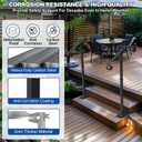 Handrails for Outdoor Steps-Single Post Wrought Iron Handrail for 1, 2 Step-Outdoor Stair Rail Handrails-38.9" H Black Wrought Iron Hand Rail Powder Coating for Concrete Steps or Wood Stairs