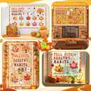 Containlol Thanksgiving Health Bulletin Board Set Fall into Healthy Habits Classroom Decorations Maple Leaves Healthy Theme Cutouts for Autumn Harvest Preschool Door Wall Decor Supplies