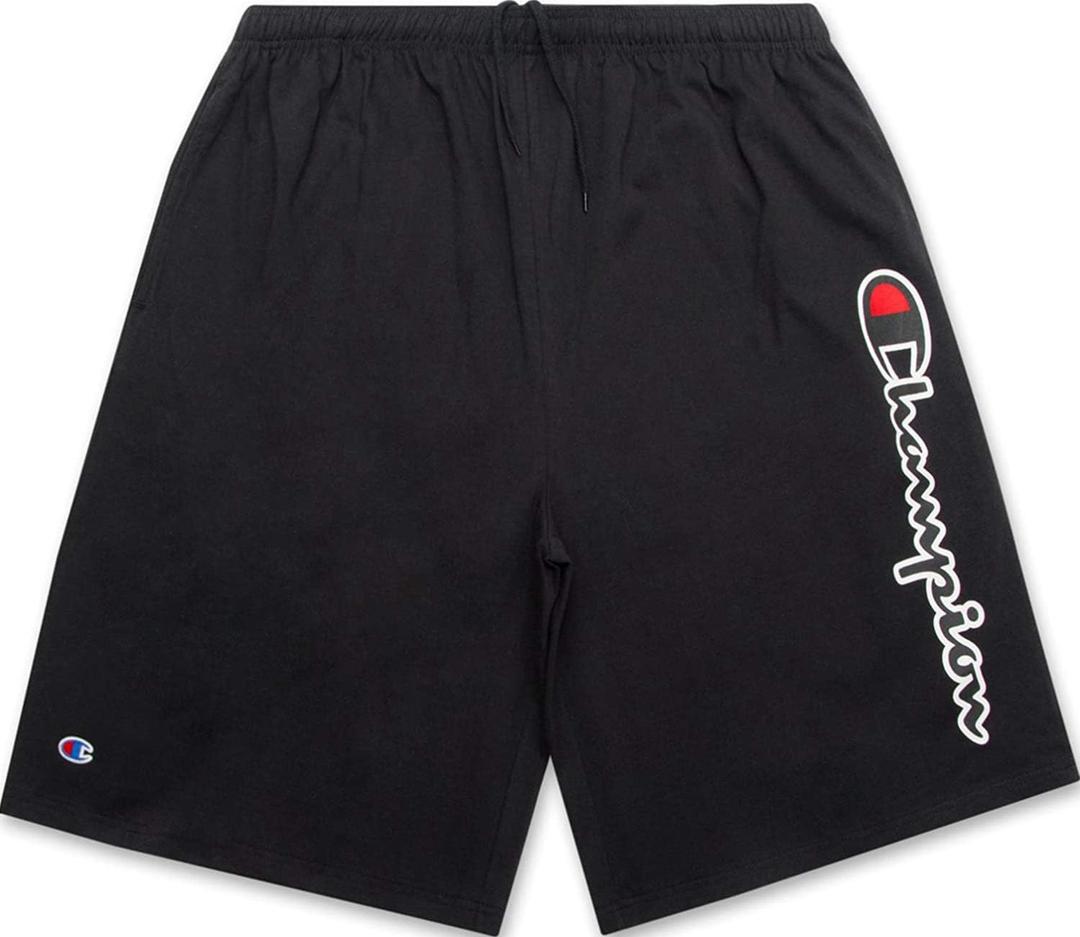 Champion Big and Tall Shorts for Men  Side Script Jersey Athletic Gym Shorts (6X, Black)