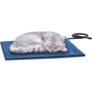 Pecute Pet Heating Pad, Dog Heated Pad with Chew Resistant Cord, Waterproof Layer, Warming Cat Heated Pads, Indoor Pet Heating Pads for Dogs Cats, Auto Temp Control with Washable Cover, 15.7" x 12.6"