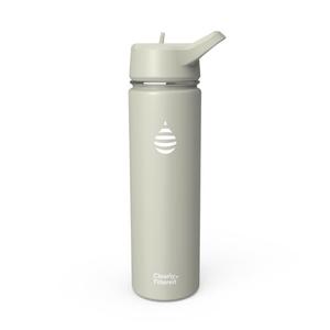 Clearly Filtered Water Bottle | Removes 200+ Contaminants, Double-Wall Insulated Stainless Steel, BPA/BPS Free, Phthalate Free, Filters Flouride Lead Chlorine (20oz, Sage Gray)