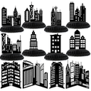 Pickmesh 12 Pieces Hero Party Decorations City Skyscraper Honeycomb Centerpieces Table Decorations Skyline Buildings Table Topper for Hero Birthday Skyscraper Party Supplies