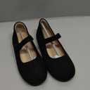 Hehainom Toddler Girls Flats Mary Jane Flower Girl Dress Shoes School Wedding Party Shoes(Black Suede 1 M US Little Kid)